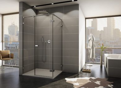 Душевая кабина как элемент зонирования пространства в современной ванной